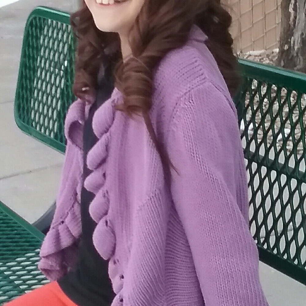 Lilac berretti  made in Italy cardigan